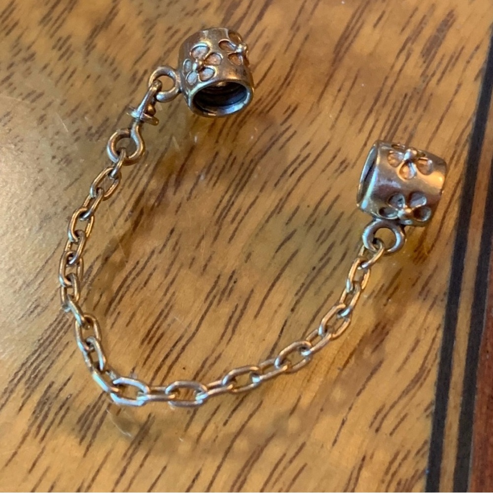 Pandora 14k Gold Safety Chain – Floral Ends